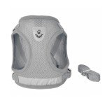 Soft Mesh Dog Harness and Leash Set - Grey