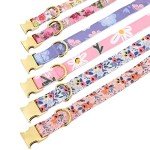 Floral Dog Collar and Leash Set for Girls