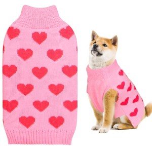 Valentine's Heart Sweater for Dogs - Pink X-Large