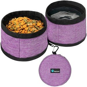 Portable Collapsible Dog Bowls – 2 Pack, Purple