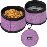 Portable Collapsible Dog Bowls – 2 Pack, Purple