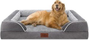 XL Waterproof Orthopedic Foam Dog Bed with Bolster