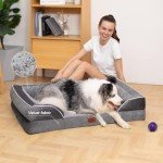 XL Waterproof Orthopedic Foam Dog Bed with Bolster