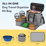 Pet Travel Backpack with Collapsible Bowls and Food Containers