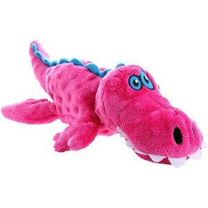 goDog Gators Large Pink Squeaky Dog Toy