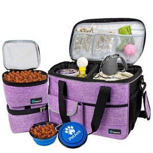 PetAmi Dog Travel Bag with Food Container & Bowls