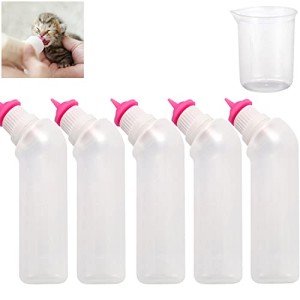 5-Pack Puppy Nursing Bottles with Pink Nipples