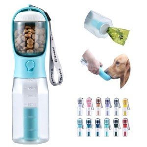 Cibaabo Dog Water Bottle with Food & Poop Bags