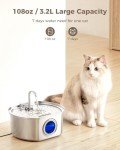 Stainless Steel Cat Water Fountain - 3.2L