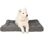 Cozy Large Dog Crate Bed with Bolster - Gray
