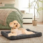 Cozy Large Dog Crate Bed with Bolster - Gray