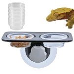 Crested Gecko Feeding Ledge with Food Cups