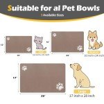 Absorbent Dog Feeding Mat - Quick Dry, Brown