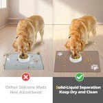 Absorbent Dog Feeding Mat - Quick Dry, Brown
