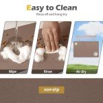 Absorbent Dog Feeding Mat - Quick Dry, Brown