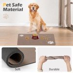 Absorbent Dog Feeding Mat - Quick Dry, Brown