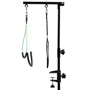 CHAOLUN Dog Grooming Arm with Clamp, Dog Grooming Loop Noose and No Sit Haunch Holder for Medium & Small Pets, 35.4 inches Height Adjustable