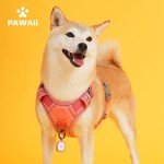 Pawaii No Pull Dog Harness with Pet ID Tag,Reflective Strips No Choke Front O Ring Breathable Mesh Adjustable Soft Padded Pet Vest with Easy Control Handle for Medium Dogs