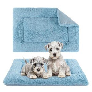 Vetasac Dog Bed Mat, Dog Crate Pad Reversible,Soft Kennel Pad, Washable Dog Crate Mat (Cool and Warm),Pet Sleeping Mattress for Small Medium Dogs XB009 (30''x20'',Blue)