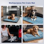 Vetasac Dog Bed Mat, Dog Crate Pad Reversible,Soft Kennel Pad, Washable Dog Crate Mat (Cool and Warm),Pet Sleeping Mattress for Small Medium Dogs XB009 (30''x20'',Blue)