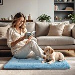 Vetasac Dog Bed Mat, Dog Crate Pad Reversible,Soft Kennel Pad, Washable Dog Crate Mat (Cool and Warm),Pet Sleeping Mattress for Small Medium Dogs XB009 (30''x20'',Blue)