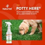 NaturVet – Potty Here Training Aid Spray | Attractive Scent Helps Train Puppies & Dogs Where To Potty | Formulated For Indoor & Outdoor Use | 32 oz