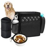 CLAWIST Dog Travel Bag with Treat Pouch, Airline Approved Dog Bags for Traveling, 2 Dog Food Travel Container, 2 Travel Bowls, Weekend Dog Travel Bag for Supplies, Dog Travel Kit Accessories