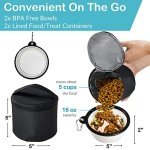 CLAWIST Dog Travel Bag with Treat Pouch, Airline Approved Dog Bags for Traveling, 2 Dog Food Travel Container, 2 Travel Bowls, Weekend Dog Travel Bag for Supplies, Dog Travel Kit Accessories