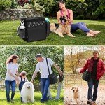 CLAWIST Dog Travel Bag with Treat Pouch, Airline Approved Dog Bags for Traveling, 2 Dog Food Travel Container, 2 Travel Bowls, Weekend Dog Travel Bag for Supplies, Dog Travel Kit Accessories