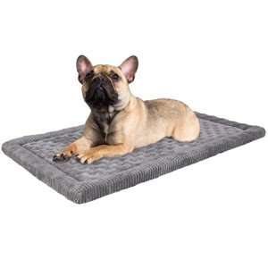 Dog Crate Pad 30x19 inch Gray Memory Foam Dog Bed Mat for Small Medium Dog Grey Washable Puppy Sleeping Bed Anti Slip