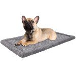 Dog Crate Pad 30x19 inch Gray Memory Foam Dog Bed Mat for Small Medium Dog Grey Washable Puppy Sleeping Bed Anti Slip