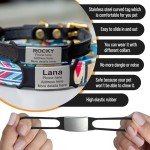 Slide On Pet Tag ID - Silent Custom Dog Tags - Name Tags Personalized - No Jingle Slide On Cat Tag ID - Engraved Collars