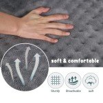 Dog Crate Pad 30x19 inch Gray Memory Foam Dog Bed Mat for Small Medium Dog Grey Washable Puppy Sleeping Bed Anti Slip