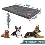 Dog Crate Pad 30x19 inch Gray Memory Foam Dog Bed Mat for Small Medium Dog Grey Washable Puppy Sleeping Bed Anti Slip