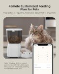 LAMPICK Smart Automatic Cat Feeder - WiFi Cat Food Dispenser with APP Control Up to 15 Portions((8g/Portion) 10 Meals Per Day, Dual Power Supply Pet Feeders for Cats/Dogs (4L/16.9 Cups)