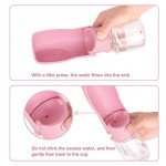 Dog Water Bottle Portable, Leak Proof Foldable Pet Water Dispenser for Dogs & Cats, 350ml Dog Water Bowl Drink Cup Summer Accessories for Outdoor Travel Walk Hinking (Pink)