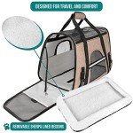 PetAmi Airline Approved Pet Carrier for Cat, Soft Sided Dog Carrier for Small Dog, Cat Travel Supplies Accessories for Indoor Cat, Ventilated Pet Carrying Bag Medium Kitten Puppy, Large Heather Taupe