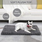 Washable Dog Bed Mat Reversible Dog Crate Pad Soft Fluffy Pet Kennel Beds Dog Sleeping Mattress for Large Jumbo Medium Small Dogs, 21 x 13 Inch, Gray
