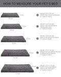 Washable Dog Bed Mat Reversible Dog Crate Pad Soft Fluffy Pet Kennel Beds Dog Sleeping Mattress for Large Jumbo Medium Small Dogs, 21 x 13 Inch, Gray