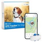 Tractive GPS Dog Tracker | Real-time Pet Location Tracker | Health & Wellness Alerts | Virtual Fence for Dogs | Dog Collar Attachment (White)