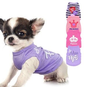 4 Pieces Dog Clothes for Small Dogs Girl Summer Soft Puppy Clothes Cute Chihuahua Teacup Dog Clothes Female Dog Shirts Pink Girl Dog Clothes Xxs