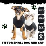 4 Pieces Chihuahua Clothes Dog Clothes for Small Dogs Boy Summer Teacup Yorkie Clothes Spring Letter Security Boss Dog Shirts Soft Puppy Clothes Tiny Dog Outfit Pet Cat Clothing XXS Black