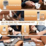 Dog Grooming Vacuum, Pet Grooming Kit, Dog Clipper Nail Trimmer Grinder, 2.5L Dust Cup 7 Grooming Tools 11000Pa Dog Vacuum for Shedding Grooming, Pet Grooming Vacuum for Dogs, Home Cleaning, PG50 Plus