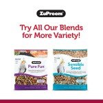 ZuPreem Smart Selects Daily Bird Food for Parakeet, Budgie, Parrotlet, Dove, Bird Pellets and Seed Blend, Core Nutrition for Small Birds, Made in USA, Parakeet Food, Budgie Food (S, 2 lb)
