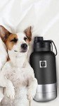 IRON °FLASK Portable Dog Water Bottle & Bowl - All-in-One Travel Accessories Pet Food & Liquids for Car, Hiking, Camping - Leak-Proof, Double Walled, Insulated - 32 oz, 2 Dog Bowls - Midnight Black