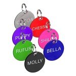 Pet ID Tag Custom for Dog Cat Personalized | Many Shapes and Colors to Choose from | Made in USA | Strong Anodized Aluminum (Small, Round)