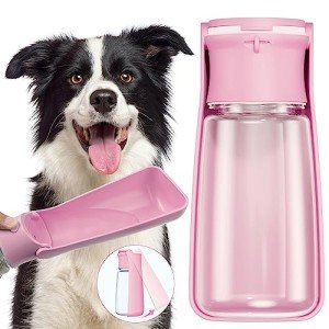 FORWH Portable Dog Water Bottle Dispenser [Leak Proof & Foldable] Dog Travel Water Bottle Bowl Accessories for Small Medium Large Dogs Pet Water Bottles for Dogs Walking Outdoor Hiking Travel 19OZ