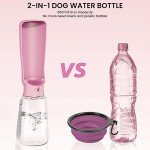 FORWH Portable Dog Water Bottle Dispenser [Leak Proof & Foldable] Dog Travel Water Bottle Bowl Accessories for Small Medium Large Dogs Pet Water Bottles for Dogs Walking Outdoor Hiking Travel 19OZ