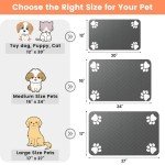 Pet Feeding Mat-Absorbent Pet Placemat for Food and Water Bowl, with Waterproof Rubber Backing, Quick Dry Water Dispenser Mat for Dog and Cat (12"x20", Striped Dark Gray)