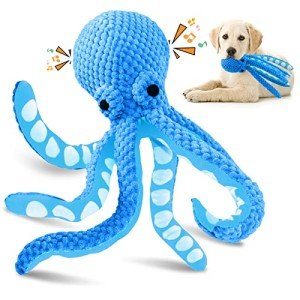 Jeefome Dog Toys for Large Dogs：Interactive Dog Toys with Soft Fabric- Squeaky Dog Toys for All Breed Sizes- Puppy Toys to Keep Them Busy